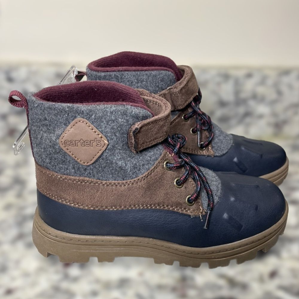 Carter's Navy Blue, Burgundy and Brown Kids Boots (Size: 3 Boys) *NEW*